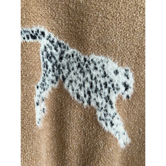 &MERCI Women's Fuzzy Leopard Big Cat Novelty Pullover Sweatshirt Sweater Sz M - Picture 4 of 10